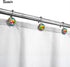Sunlit Luxury Design Glitter Round Colorful Diamond Crystal Gem Bling with Glide Balls Shower Curtain Hooks, Rust Proof Metal Rhinestones Glam Sho...