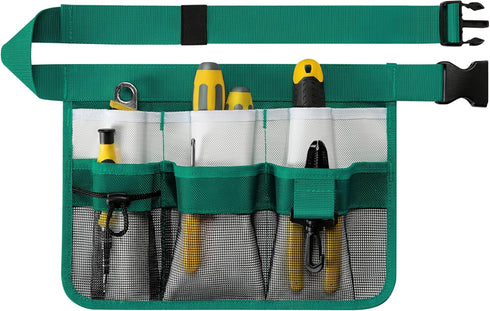 Garden Apron for Women, Adjustable Tool Belt with 8 Pockets - Heavy Duty Oxford Work Belt for Gardening, Construction (Green)...