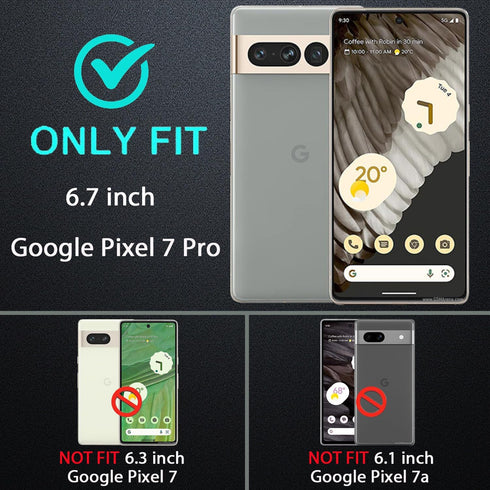 for Google Pixel 7 Pro Case, Military Grade Heavy Duty Shockproof/Drop Proof/Dust Proof Case with 2Pcs Self Healing Flexible TPU Screen Protector ...