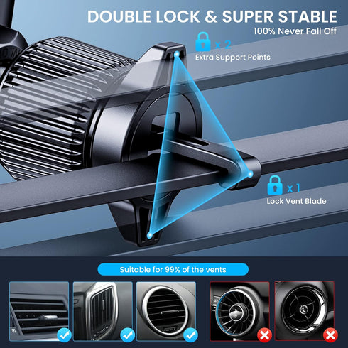 Car Phone Holder Mount Phone Mount for Car Dashboard Windshield Air Vent Universal Cell Phone Automobile Cradles Hands-Free Phone Stand for Car Fi...