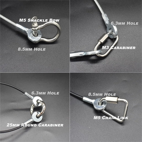 10 pcs 10 inch (25cm) 3mm Thickness Galvanized Steel Wire Cable Eyelets Ended Short Rope Lanyard Safety Tether Chain Lock with Vinyl Coated Cover ...