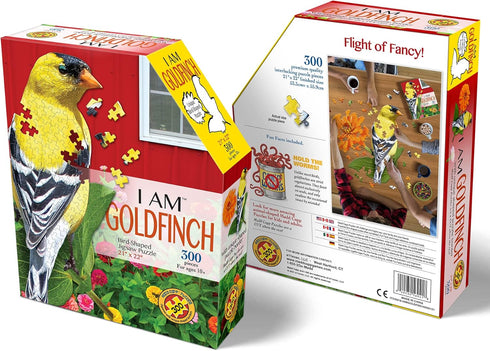 Madd Capp Puzzles - I AM Goldfinch - 300 Pieces - Animal Shaped Jigsaw Puzzle, Multi...
