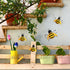 MorTime 4 Pack Metal Bee Wall Art Sculptures Garden Decorations, Hanging Bee Wall Decor Indoor Outdoor Garden Yard Lawn Decor...