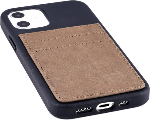 Dockem BIO Wallet Case for iPhone 12 and iPhone 12 Pro: Sensible Materials, Magnetic Mounting & 2 Credit Card Holder Slots (6.1" M2B, Black and Ta...