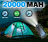 Solar Charger Power Bank 20000mAh, Portable Solar Pone Charger with Compass,Carabiner, Whistle,Flashlights,Solar Panel Charger,Camping Gear Access...