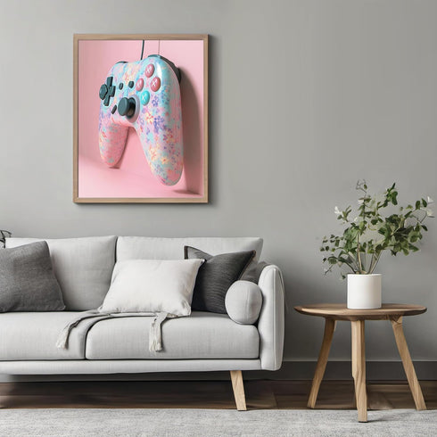 Posterizer 1 pcs-video game controller-pastel retro aesthetic game room poster -2-Sports & Hobby Art-Art in Pop Style-Decor for Home & Office- unf...