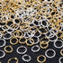 ANCIRS 100pcs Double Hole Bead Round Frames Links Connectors for Beading & Jewelry Making Assortments Necklaces, Bracelets, Earrings, Keychains- G...