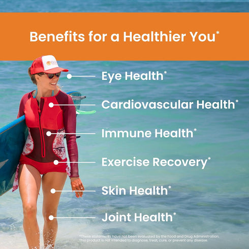 Nutrex Hawaii BioAstin Hawaiian Astaxanthin - 4mg, 60 Softgels - Farm-Direct Premium Antioxidant Supplement to Support Eye, Skin, Joint & Immune S...