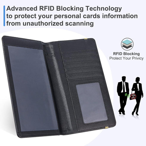 MHJY Checkbook Covers for Personal Checkbook, RFID Blocking Checkbook Holder Alphabet Checkbook Cover for Duplicate Checks, Black K...