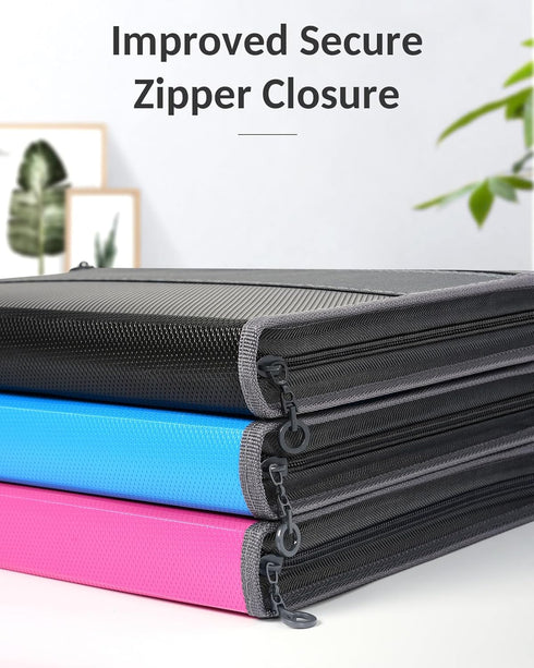 Sooez Accordion File Organizer with Safe Zipper, 12 Pocket Expanding File Folder with Front Pencil Pouch, Portable Monthly Paper Bill Tax Receipt ...