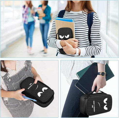 FINPAC Pencil Case, Large Capacity Pencil Box, Pen Pouch Stationery Storage Organizer for Women Men, Pen Supply Case for Office Seniors, Don't Tou...
