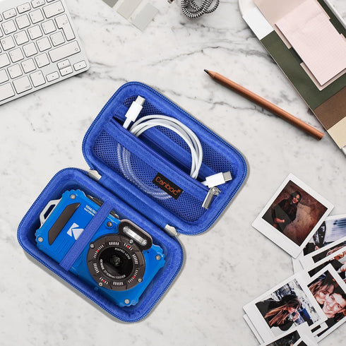 Canboc Carrying Travel Case for KODAK PIXPRO WPZ2 Rugged Waterproof Digital Camera, Underwater Photography Camera Bag, Zipper Mesh Pocket fits USB...