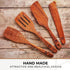 Wooden Spatula for Cooking, Teak Spatulas for Kitchen Use - Wooden Cooking Utensils Set of 4 including Paddle, Turner, Slotted Spurtle and Wood Sc...