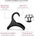 Bag-a-Vie Purse Hanger for Closet - Handbag Organizer Hooks for Hanging Bags & Purses, Protecting Bag Shape & Organizing Space (1 Hanger, Black Pl...