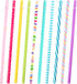 JANYUN 40 Pieces Reusable Straws BPA-Free 9" Colorful Printing Hard Platic Stripe Drinking Straw for Mason Jar Tumbler Family or Party Use Cleanin...