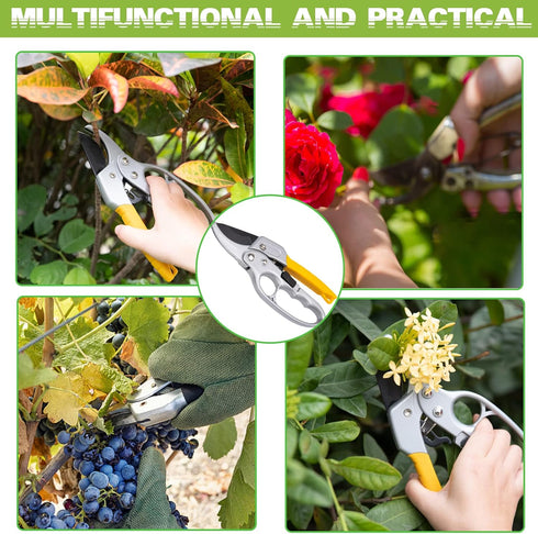 Ratchet Pruning Shears Heavy Duty,Ratchet Pruner Ratchet Clippers with Reinforced Design Handle Work 3 Times Easier for Arthritis Weak Hand...