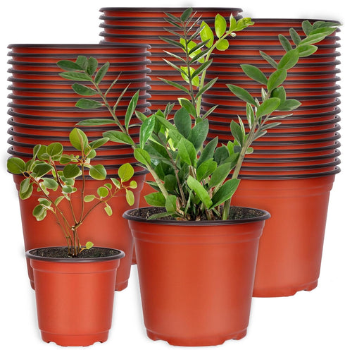 100 pcs 4-inch plastic plant nursery pots, reusable plant and flower nursery pots and starter pots (4-inch)...