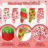 Whaline 5 Roll Strawberry Wired Ribbon 2.5 Inch Red Pink Green Strawberry Plaid Fabric Craft Ribbon Colorful Wired Edge Ribbon for Summer DIY Craf...