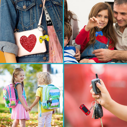 Valentines Day Gifts Cards for Kids Classroom, 30 Pack Video Games Keychains with Class Exchange Cards for Kids, Valentine Goodies Bag Stuffers Sc...
