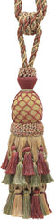 Lavish Large Curtain & Drapery, Hand Crafted Tassel Tiebacks, Tassel Length 11" (27.5cm), 34" Spread (86cm) (TBIL1) Cherry Grove Beige #4770 (Gold...