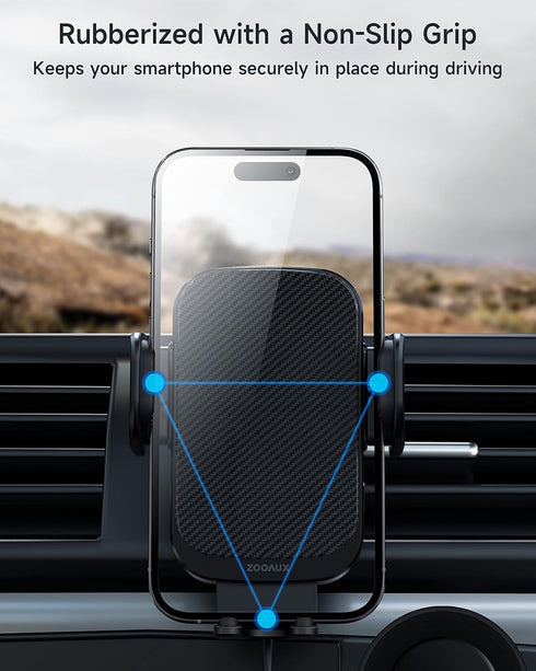ZOOAUX Wireless Car Charger Vent Mount, 15W Fast Charging Auto-Clamping Car Mount, Air Vent Car Phone Holder for iPhone 15/15 Pro/14/13 Pro/XS/XR/...