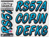 STIFFIE Whipline Sky Blue/Black 3" Boat & PWC Registration Decals • Numbers Letters Stickers...