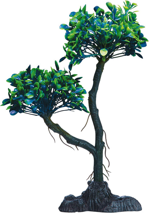 GloFish Mangrove Green Tree Plant Fluorescent Under Blue LED Light Aquarium Decor...