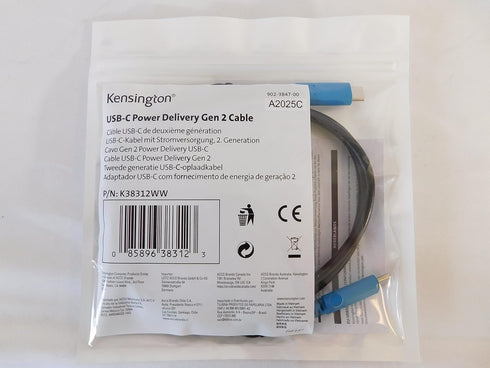 Kensington USB-C 3.2 Gen2 10Gbps Cable with USB-A Adapter - 100W Power Delivery, 1 Meter (K38312WW)...