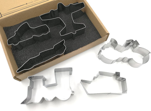 Transportation/Vehicle Cookie Cutters Set 6 PC High Grade 430 Stainless Steel –Truck, Formula car, Train, Airplane, Motorcycle and Ferry...