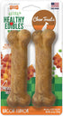 Nylabone Healthy Edibles Natural Dog Chews Long Lasting Bacon Flavor Treats for Dogs, Medium/Wolf (2 Count)...