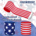 Whaline Patriotic Wired Edge Ribbon 2 Rolls Stars Stripes Craft Ribbon 4th of July USA Flag Fabric Ribbon for Independence Day Memorial Day Wreath...