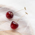 Cherry Earrings for Women 3D Red Crystal Simulation Cherry Drop Earrings Sweet and Lovely Light Weight Fruit Earrings Tassel Earrings Jewelry Gift...