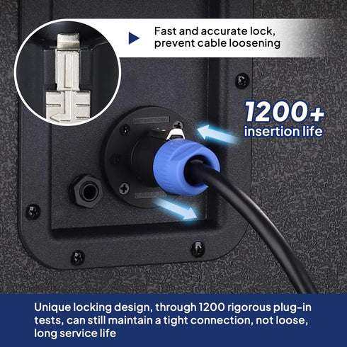 Pack of 8 NL4FC Speakon Connectors, 8pcs 4 Pole Speak-ON Connector with Twist Lock, Compatible NL4FX, NLT4X, NL2FC Adapter for Amplifier to Speake...