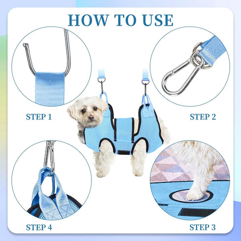 Dog Grooming Hammock for Nail Trimming Pet Hammock for Small Dogs with Security Strap Cat Sling for Nail Clipping with Clippers Nail File and Pet ...