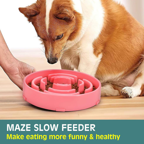 WHIPPY Large Slow Feeder Dog Bowls for Large Medium Dogs Anti-Chocking Slow Feeding Maze Dog Food Bowl Slow Eating Interactive Bloat Stop Puzzle B...