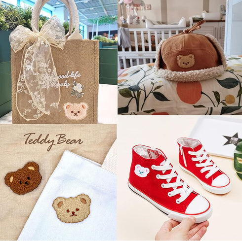 16 Pcs Cartoon Bear Embroidery Patches, Cute Bear Patches for Clothing, Embroidered Sew Applique Repair Patch Jean Patches, Sew On/Iron On Patches...