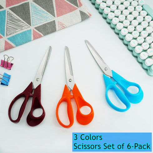 Scissors,Office Scissors All Purpose Ergonomic Design Comfort-Grip Handles Sharp Scissors For Office Home Craft Sewing Fabric Supplies School Stud...