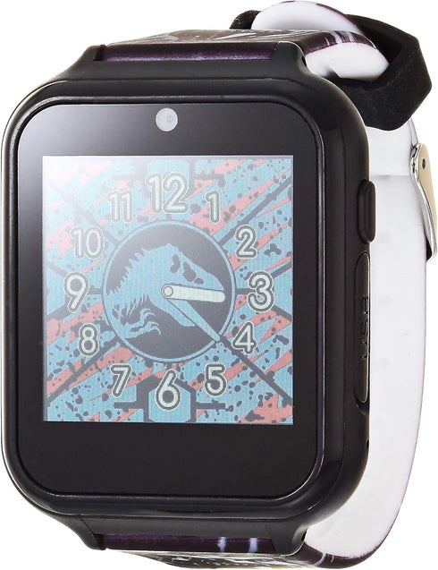 Accutime Kids Jurassic Park Jurassic World Black Educational Learning Touchscreen Smart Watch Toy for Boys, Girls, Toddlers - Selfie Cam, Learning...