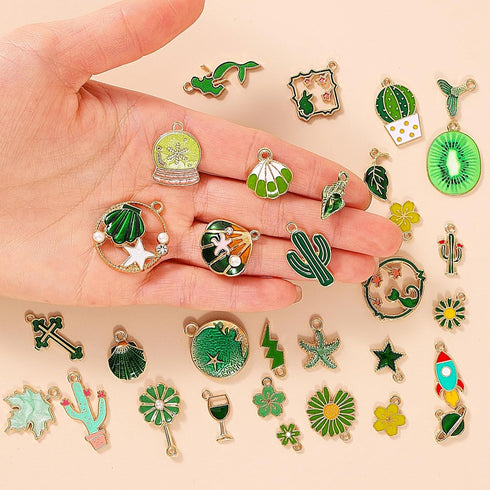 Charms for Jewelry Making - Bracelet Charms Mixed Bulk Gold Plated Enamel for Earrings Necklace, 31Pcs Cute Animal Charm for DIY Craft Supplies...