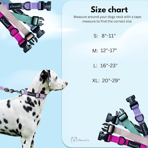 ShawnCo Dream Walk Dog Collar- Premium, Adjustable and Comfortable Pet Collar for Small, Medium, Large and Extra Large Dogs (S, Oceanic Blue)...