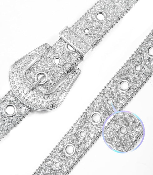 Kajeer Rhinestone Belt for Men Women, Vintage Cowgirl Diamond Bling Belts for Jeans(Black, Small)...
