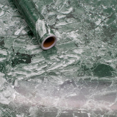 Green Wallpaper Marble Peel and Stick Countertop Granite Contact Paper 16" × 78.7" Self Adhesive Removable Waterproof Furniture Top Cover Vinyl Wr...