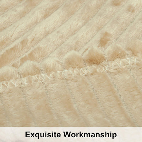NTBAY Flannel Fuzzy Toddler Blanket, Fluffy Warm and Lightweight Reversible Stripes Design Baby Plush Blanket, 30x40 Inches, Khaki...
