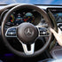 Car Steering Wheel Cover Set Carbon Fiber Upgraded Shock Absorption and Anti Slip Lining, Ultra-Thin and Sweat Absorbing (Yellow Black)...