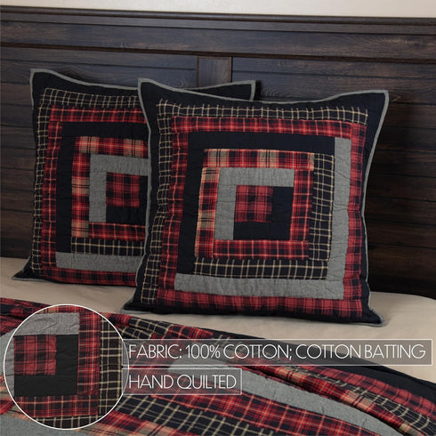 VHC Brands Rustic & Lodge Cumberland Quilted Bedding Accessory, Euro Sham 26x26, Chili Pepper Red...