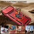 Goton for iPhone 15 Plus Case with Screen Protector - Slide Camera Cover Protective Phone Case with Ring Stand, Heavy Duty Shockproof Rugged Bumpe...