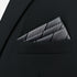 S&W SHLAX&WING Grey Men's Pocket Square Stripes Dark Gray for Suits 12×12...