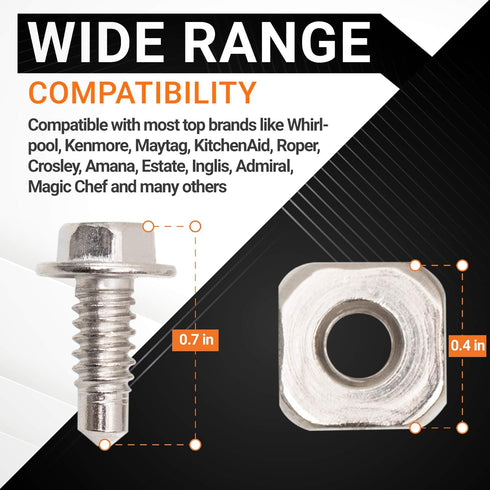 Lifetime Warranty 279393 Dryer Terminal Block Screw Kit Replacement Part by BlueStars - Exact Fit for Whirlpool Kenmore Maytag Dryers - Replaces 279393D 279393VP AP3020386 3184 PS334188 - Pack of 6