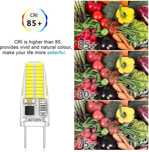 G8 LED Bulb Dimmable 3W T4 JCD Type Bi-Pin Base Daylight White 6000K 120V 20-25W Halogens Replacement for Puck Light, Under Cabinet Light, Under C...