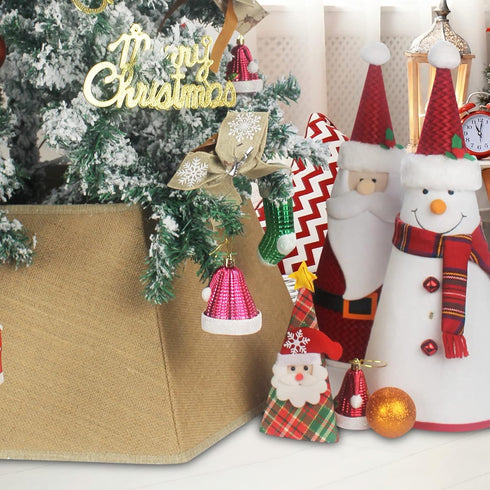 SHENG HONG 26 Inch Christmas Tree Collar Buffalo Plaid Christmas Tree Skirts Tree Ring Christmas Decorations for Party Holiday Home Decoration...